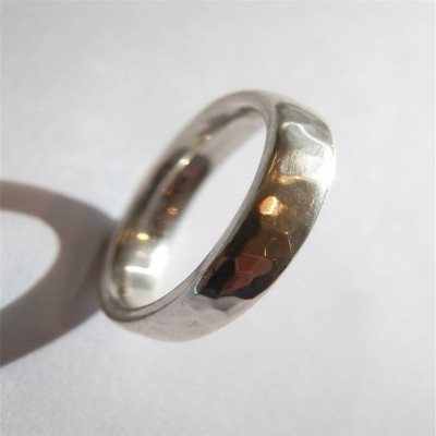 Mens Silver Hammered Ring - Name My Jewelry ™