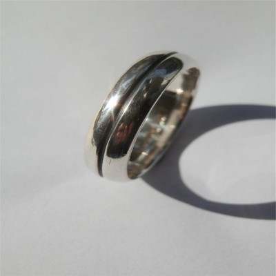 Mens Silver Oxidized Band Ring - Name My Jewelry ™