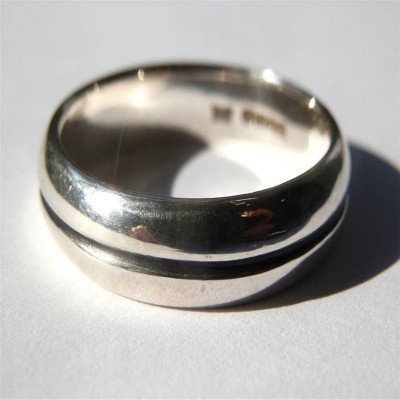 Mens Silver Oxidized Band Ring - Name My Jewelry ™