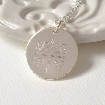 Engraved Monogram Arrows Necklace - Name My Jewelry ™