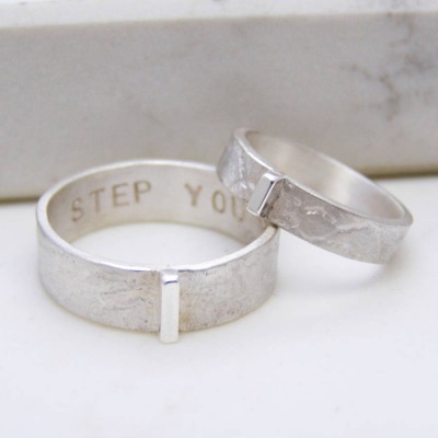 personalized Contemporary His And Hers Rings - Name My Jewelry ™