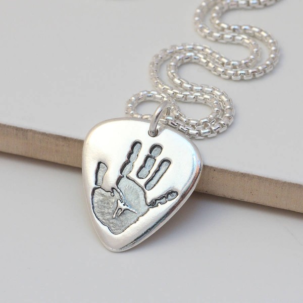 Mens personalized Hand Or Footprint Necklace - Name My Jewelry ™