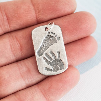 personalized Handprint Footprint Dog Tag - Name My Jewelry ™