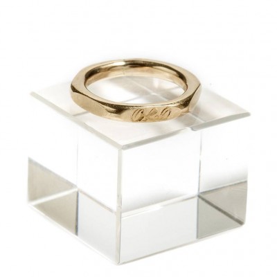 personalized Hexagonal 18ct Gold Ring - Name My Jewelry ™