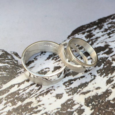 personalized Mountain Landscape Skyline Ring - Name My Jewelry ™