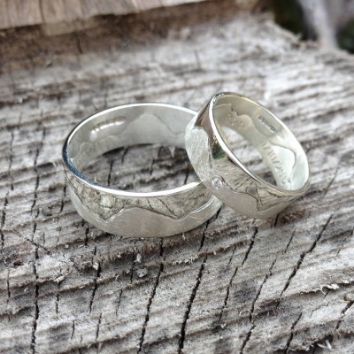 personalized Mountain Landscape Skyline Ring - Name My Jewelry ™