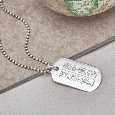 personalized Location Coordinates Silver Necklace - Name My Jewelry ™