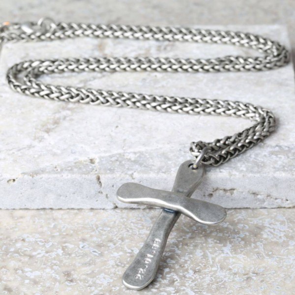 personalized Mens Antique Cross Necklace - Name My Jewelry ™