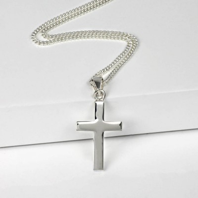 personalized Mens Silver Cross Pendant - Name My Jewelry ™