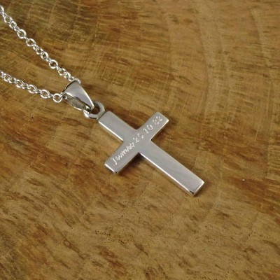 personalized Mens Silver Cross Pendant - Name My Jewelry ™