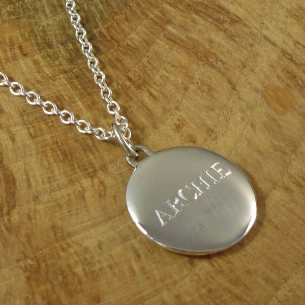 personalized Mens Silver Pebble Necklace - Name My Jewelry ™