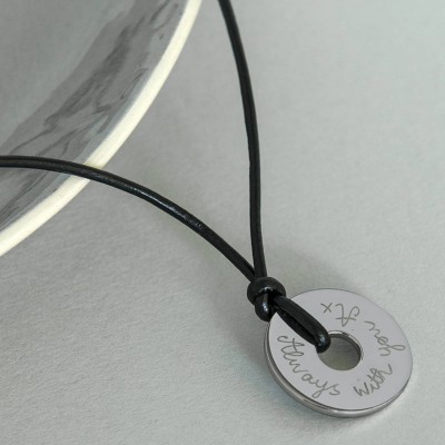 personalized Mens Sterling Silver Open Disc Necklace - Name My Jewelry ™