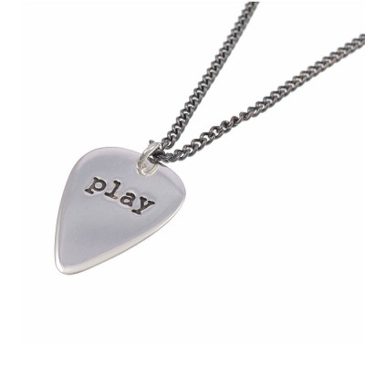 personalized Mens Silver Plectrum Necklace - Name My Jewelry ™