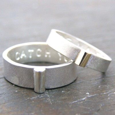 personalized Silver And Gold His And Hers Rings - Name My Jewelry ™
