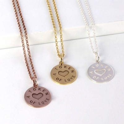 personalized Silver And Gold Love Token Pendant - Name My Jewelry ™