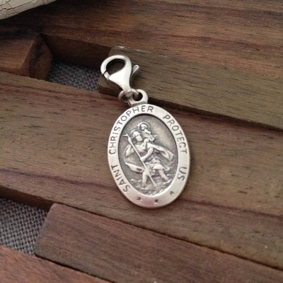 personalized Silver St Christopher Charm - Name My Jewelry ™
