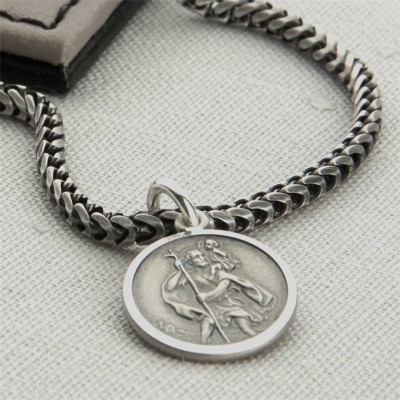 personalized Silver St Christopher Charm - Name My Jewelry ™