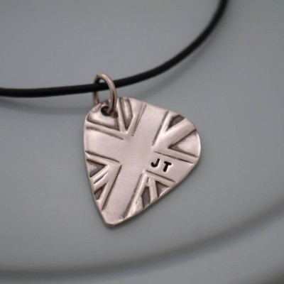 personalized Silver Union Jack Plectrum - Name My Jewelry ™