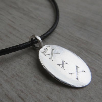 Silver Tag amp Leather Cord Necklace - Name My Jewelry ™
