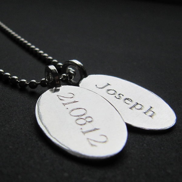 Silver Tag amp Ball Chain Necklace - Name My Jewelry ™