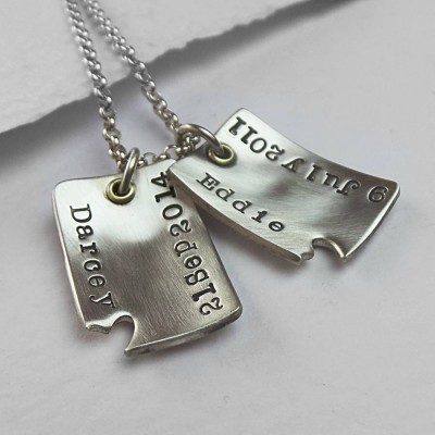 Piece Of My Heart Curved Dog Tags - Name My Jewelry ™