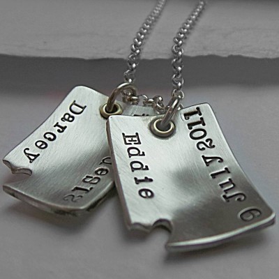 Piece Of My Heart Curved Dog Tags - Name My Jewelry ™