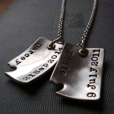 Piece Of My Heart Curved Dog Tags - Name My Jewelry ™