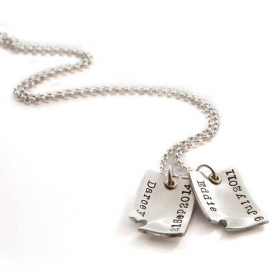 Piece Of My Heart Curved Dog Tags - Name My Jewelry ™