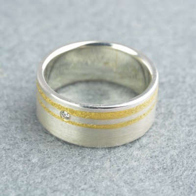 Silver And Finegold Diamond Ring - Name My Jewelry ™