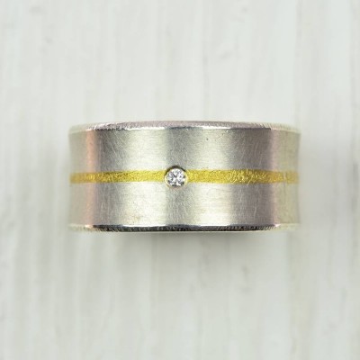 Silver And Fused Gold Diamond Ring - Name My Jewelry ™
