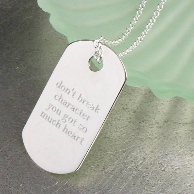 personalized Silver Dog Tag Pendant - Name My Jewelry ™