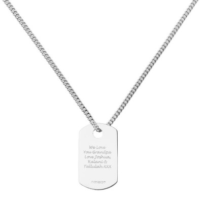 personalized Silver Dog Tag Pendant - Name My Jewelry ™