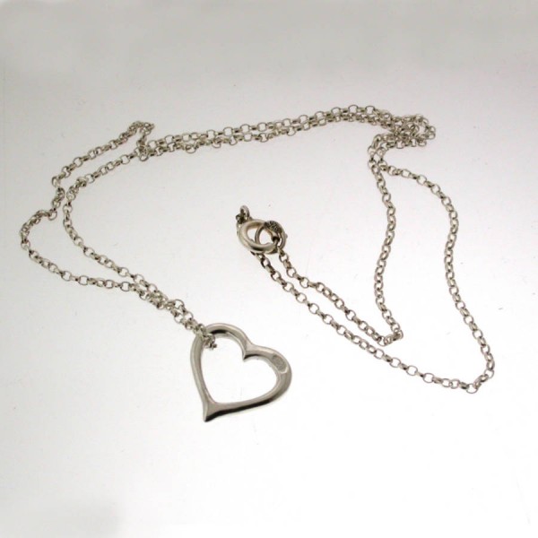 Valentines Silver Heart Necklace - Name My Jewelry ™