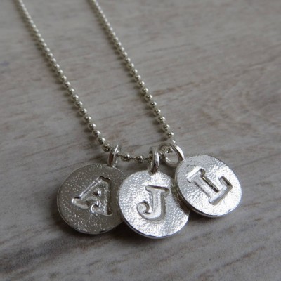 Silver Letter Charm And Ball Chain Necklace - Name My Jewelry ™