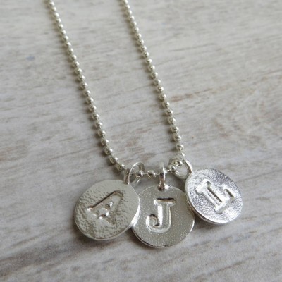 Silver Letter Charm And Ball Chain Necklace - Name My Jewelry ™