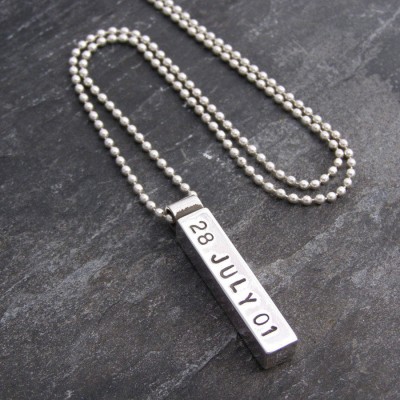 Silver Mens Chunky personalized Pendant - Name My Jewelry ™