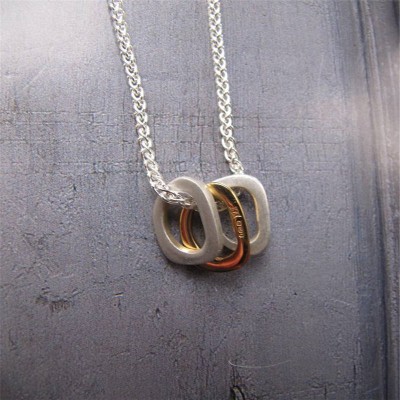 Silver Ovals Necklace With Gold - Name My Jewelry ™