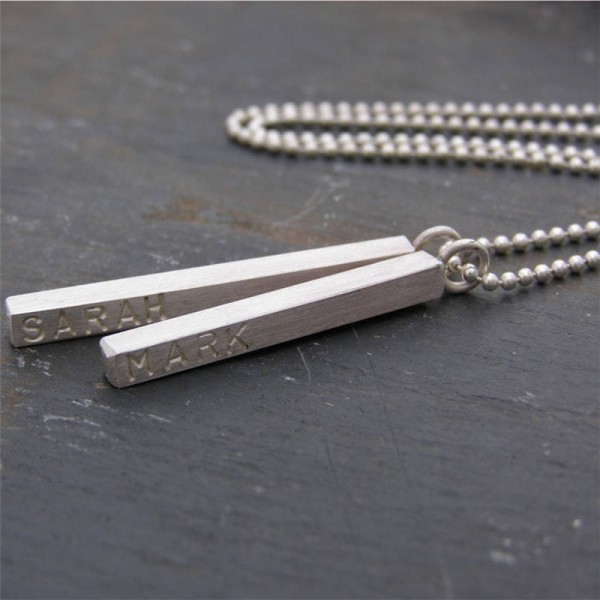 Silver personalized Satin Mens Necklace - Name My Jewelry ™