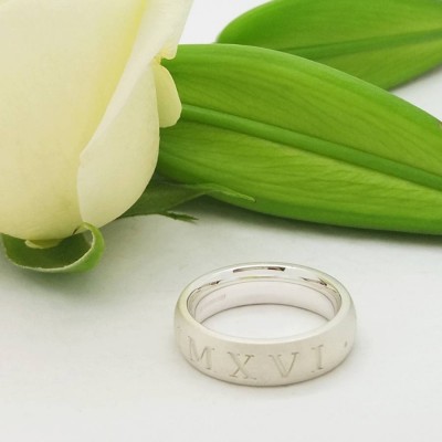 Silver Roman Numeral Ring - Name My Jewelry ™