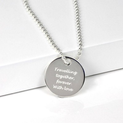 personalized Silver Round Dog Tag Pendant - Name My Jewelry ™