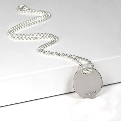 personalized Silver Round Dog Tag Pendant - Name My Jewelry ™