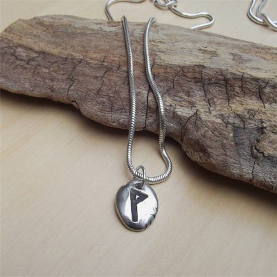 Silver Rune Stone Necklace  - Name My Jewelry ™