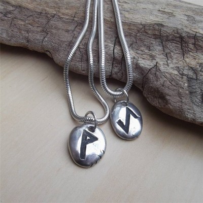 Silver Rune Stone Necklace  - Name My Jewelry ™