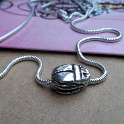 Silver Scarab Beetle Necklace - Name My Jewelry ™