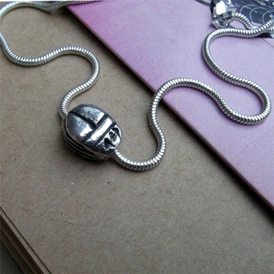 Silver Scarab Beetle Necklace - Name My Jewelry ™