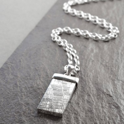Silver Tipped Meteorite Necklace - Name My Jewelry ™