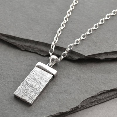 Silver Tipped Meteorite Necklace - Name My Jewelry ™