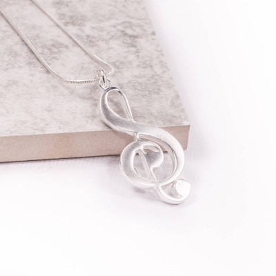Silver Treble Clef Pendant - Name My Jewelry ™