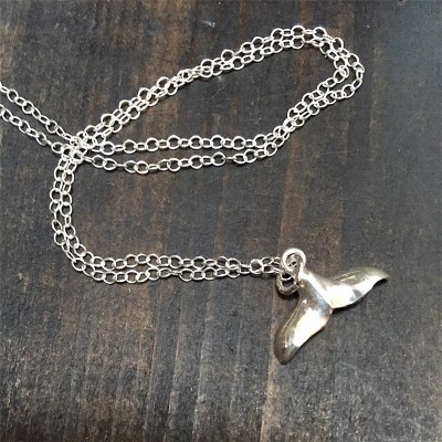 Silver Whale Tail Pendant Necklace - Name My Jewelry ™
