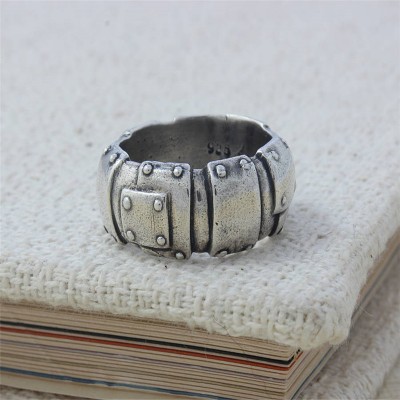 Steampunk Sterling Silver Wedding Band - Name My Jewelry ™